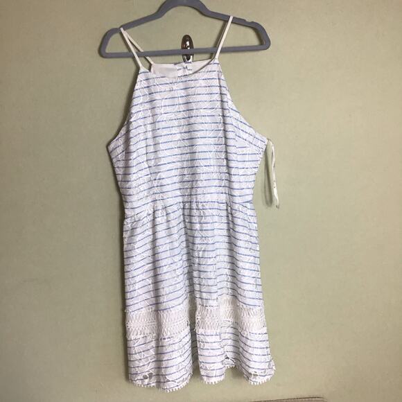 J By J.O.A Women’s White Halter floral lace overlay Dress Sz. XXL EUC - Picture 5 of 9